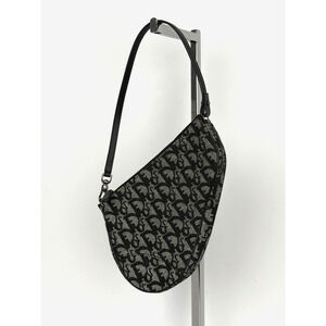 Christian Dior Vintage Monogram Saddle Pochette Bag in Oblique Canvas 2002 S13
